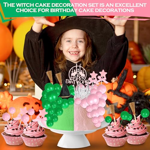 Princess Witch Cake Topper Set for Birthday Party - Reusable Decor