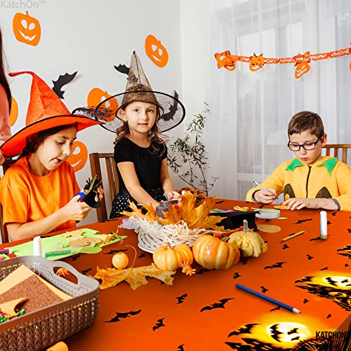 Halloween Plastic Tablecloth 54x108 Inch Pack of 3 - Orange Spooky Decor