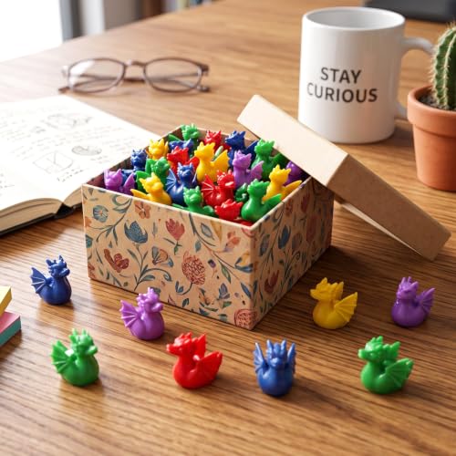 Mini Resin Dragon Duck Set - Unique Colorful Tiny Figurines Bulk 100 Pcs