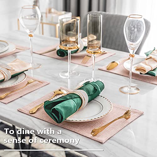 Baby Pink Heat Resistant Placemats Set of 4 - 13x19 Inch Dining Table Decor