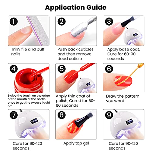 Pink Metallic Gel Nail Art Set with Mirror Chrome Effect and Thin Brush - 2PCS Rose Pink Variation