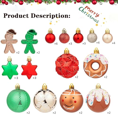 Christmas Ball Ornaments Set - Shatterproof Holiday Decoration Kit - Variation C