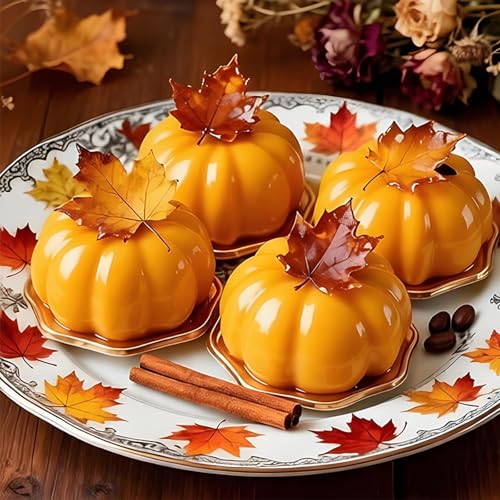 Pumpkin Silicone Molds 3D Halloween Thanksgiving Baking Mold - White, Medium, 1