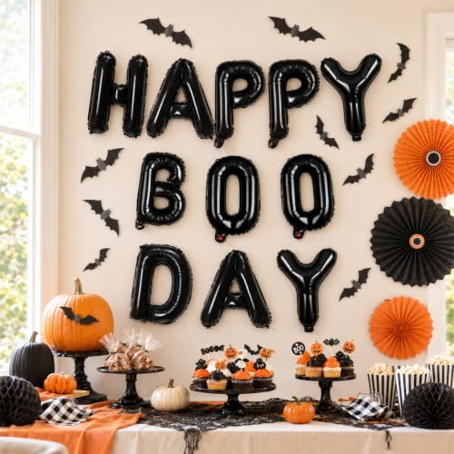 Halloween Balloon Set with Black Letter Balloon Hbd-Black - Birthday Decor