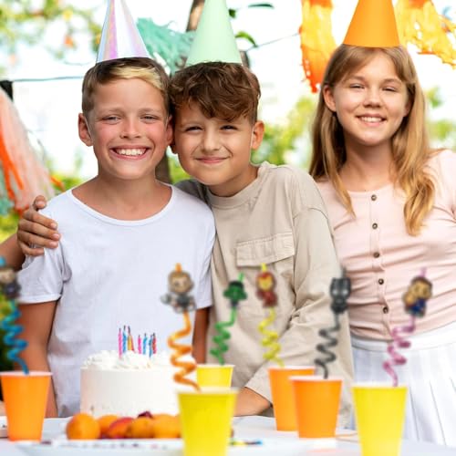 32-Pack Reusable Superhero Drinking Straws with Stickers for Kids Party Favors