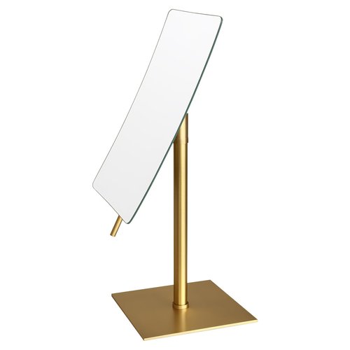 Gecious Bronze Table Standing Rectangular Vanity Makeup Mirror with 3X Magnification, Highly Adjustable, Crafted from 304 Stainless Steel, for Hotel Bathroom