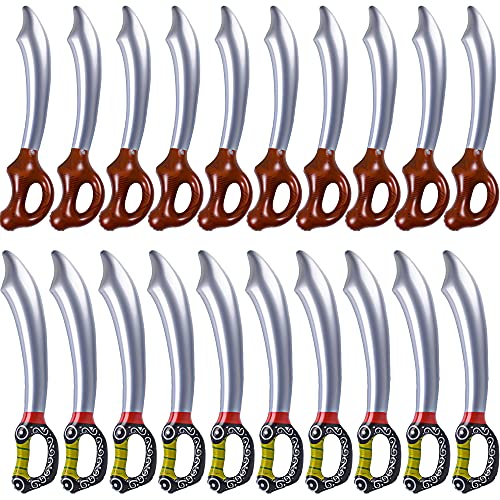 20 Pack Inflatable Pirate Swords for Party, Pool & Cosplay - Kids & Adults