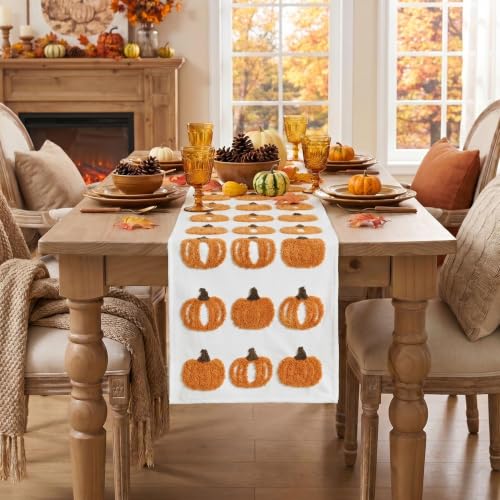 3D Chain Embroidery Table Runner 13x72 Inch - Durable Polyester Home Decor