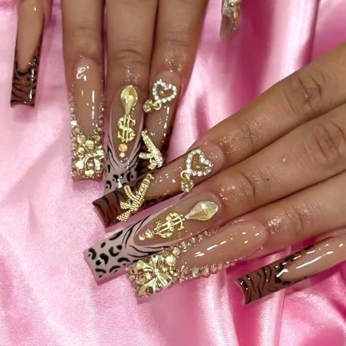 Gold Nail Charms and Gems Set - 100Pcs Y2K Nail Art Accessories