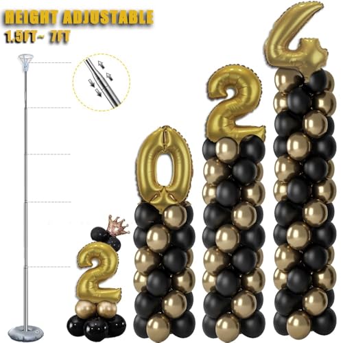 Set of 4 Balloon Column Stand Kit - Adjustable 7ft Balloon Arch & Garland Strips