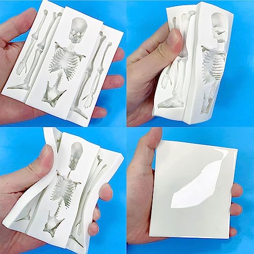 Halloween Skull Skeleton Silicone Mold for Cake Decorations and Candy