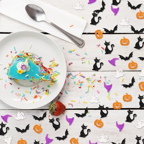 Halloween Confetti 150pcs Spooky Bat Glitter Table Scatter Decorations
