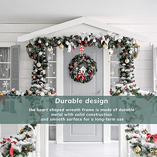 10 Inch Christmas Wire Wreath Frame - Metal Garland Wreath Form for DIY Crafts & Decorations