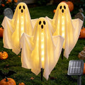 Halloween Ghost Lights Outdoor Solar Set 3 Pack Warm White Ghost Decor - Flexible Arms