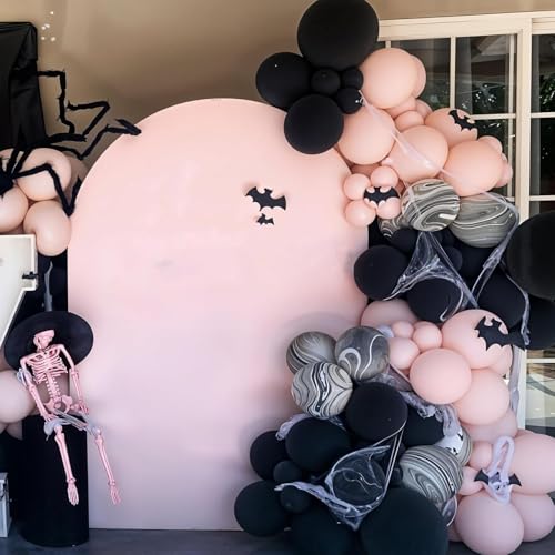 Halloween Balloon Arch Kit Black Pink Ghost Bat Decorations Party Supplies
