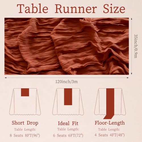 Halloween Terracotta Cheesecloth Table Runner 35x120 Inches - 3 Pack