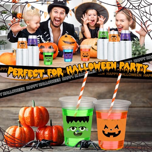 Halloween Plastic Party Cups - 90 Pack, 12 oz, Elegant Style