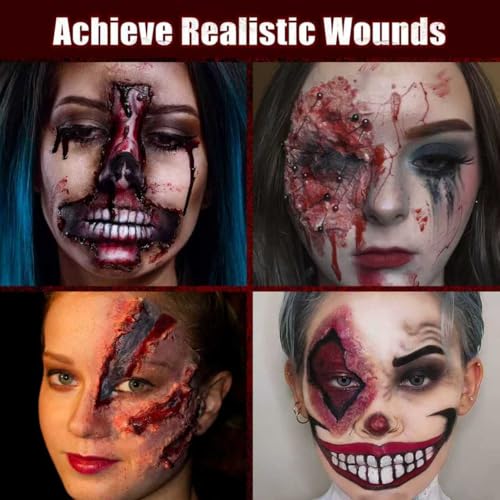 SFX Makeup Kit 6PCS - Scar Wax, Fake Blood, Wound Effects for Halloween