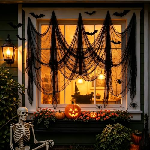 Halloween Creepy Cloth Black 85x197in - Spooky Holiday Decorations