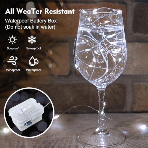 50 Pack White Fairy Lights Battery Operated 7FT Waterproof String Lights with 3 Modes for Wedding Christmas Party Decor - Variation of THIS listing