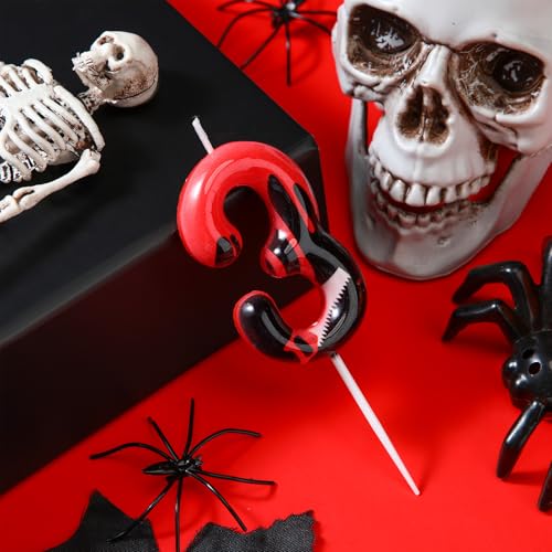 Halloween Bleeding Number 13 Candle Set - Gothic Horror Birthday Decor - 2 Pcs