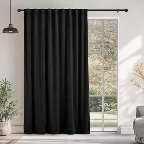 Black Velvet Curtains - Fullness Style 72 x 96 Inches - Pack of 1