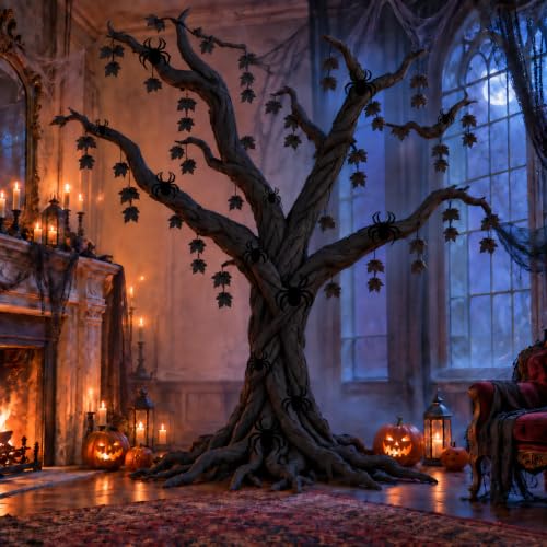 Halloween DIY Black Maple Tree Decoration Set - Spooky Wall Art for Halloween