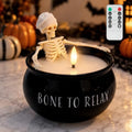 Halloween Skeleton Flameless Candle with Remote - Spooky Skeleton Decoration