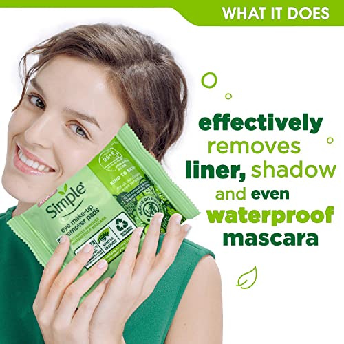 Eye Makeup Remover Pads - 30 Gentle Cleansing Wipes for Waterproof Makeup