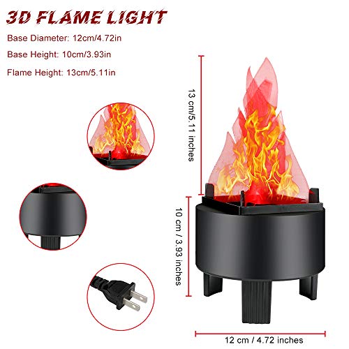 3D LED Fake Fire Flame Effect Light for Indoor Outdoor Decor - Halloween, Christmas, Party