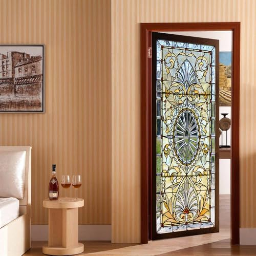 COLORSPRING 3D Door Stickers Peel and Stick - Antique Door Decal Cover Dm-062