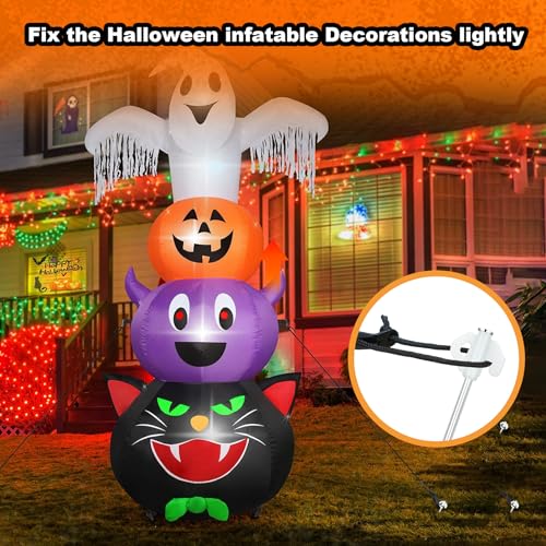 Heavy Duty Inflatable Stakes Set - 60 Pcs Garden Lawn Tie Downs with Hooks & Ropes - Seasonal Decor Security - Variation 60