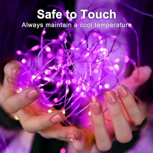 Purple Fairy String Lights 7ft 20 LED Waterproof Battery Operated - 24 Pack