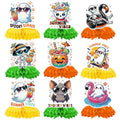 Summer Halloween Ghost Skeleton Honeycomb Party Decorations - 9 Pcs