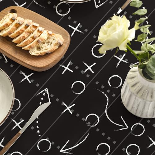 Football Tablecloth 60x60 Inch Square - Brown & Green Party Decor
