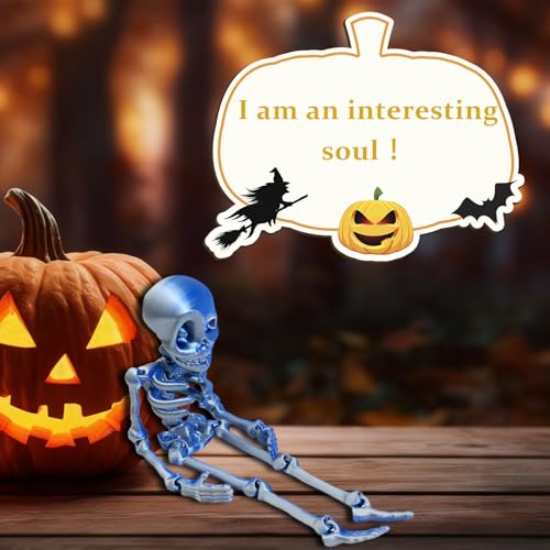 15-Pack Poseable Skeleton Magnets for Fridge and Locker | Glow in Dark & Articulated Halloween Decor