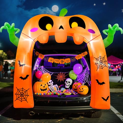 5 Ft Halloween Inflatable Pumpkin Ghost Arch Car Decoration for Trunk or Treat