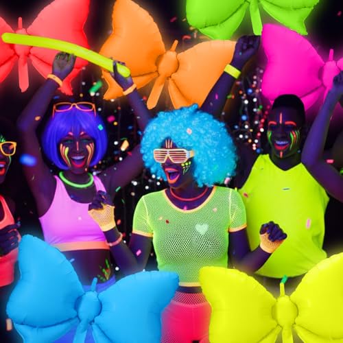 Butterfly Glow in The Dark Neon Balloons 12 Pcs for Party Decorations