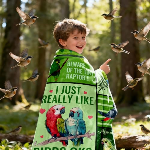 Parrot Cockatiel Collage Blanket - Lightweight Warm Plush Throw for Teens - Variation of THIS listing