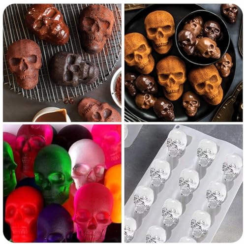 Halloween Gummy Skull Silicone Mold - 40 Cavity Skeleton Ice Cube & Chocolate Tray - Variation 1