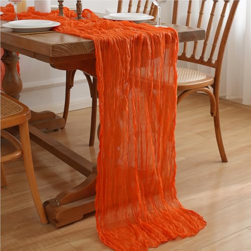 Orange Cheesecloth Table Runners 2 Pack - 10FT Boho Fall Wedding Decor Variation of THIS listing