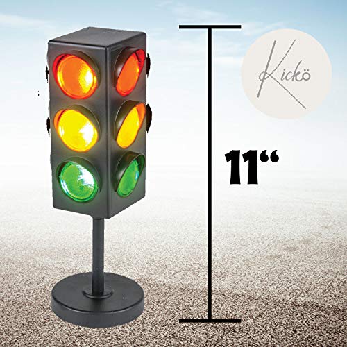 Mini Traffic Light Lamp with Blinking LED Lights for Parties and Decorations - 11 Inches Tall