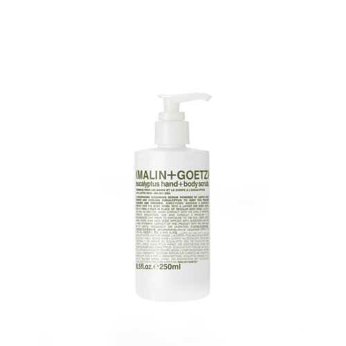 MALIN+GOETZ Eucalyptus Hand & Body Scrub - Resurfacing Cleanser with Lactic Acid & Niacinamide | Vegan, 8.5 Fl Oz