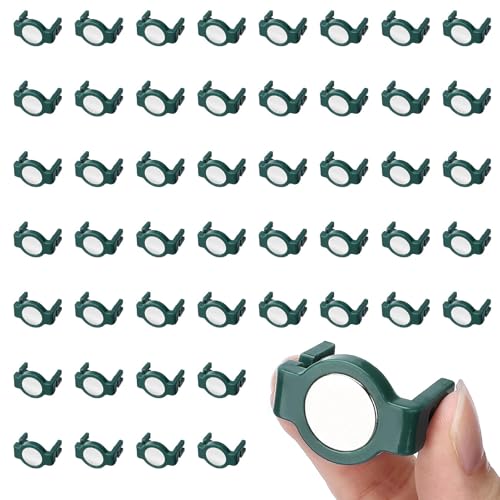 Magnetic Christmas Light Clips - C9 String Light Gutter Hooks, Set of 50, Green