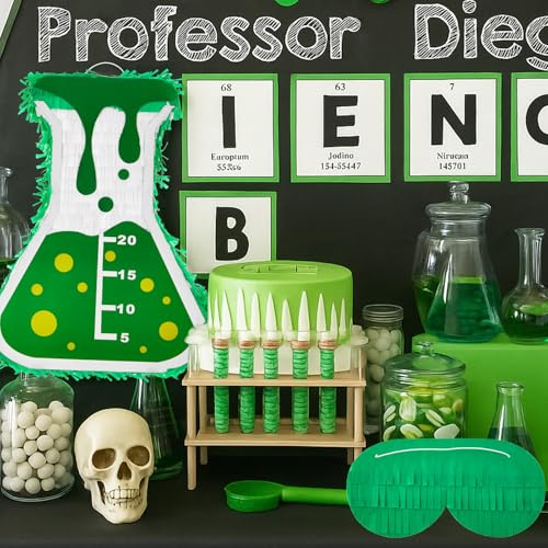 Science Beaker Piñata with Stick and Eye Mask Party Supplies