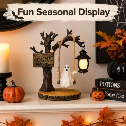 Halloween Hanging Ghost Decoration with Lantern and Boo Sign - Style 129