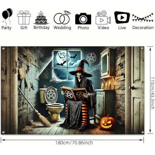 Halloween Party Backdrop Pumpkin Decorations 71x43 Inch - Halloween Decor #4