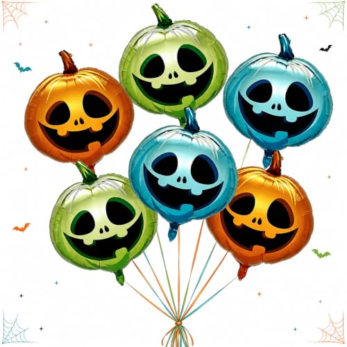 Spooky Doll Halloween Party Decorations - Scary Pumpkin Balloons Set