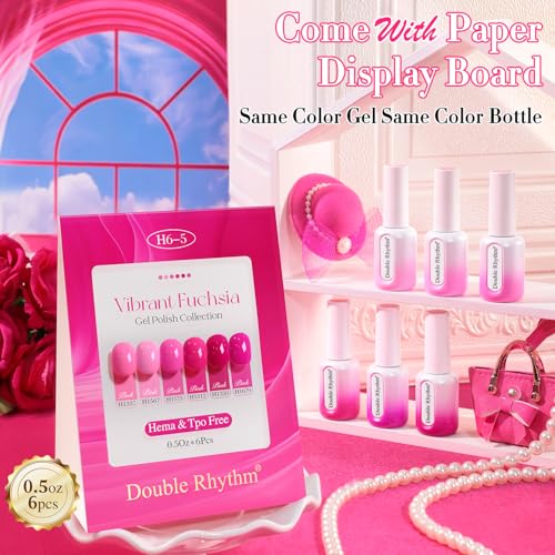Gel Nail Polish Set 6 Pcs Non-Toxic UV/LED Curing Nail Art Kit for Manicure and DIY
