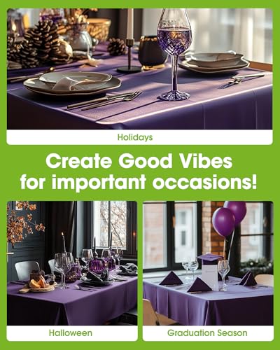 Purple Disposable Plastic Table Cloth 54 x 108 Inches - 6 Pack - Perfect for Events